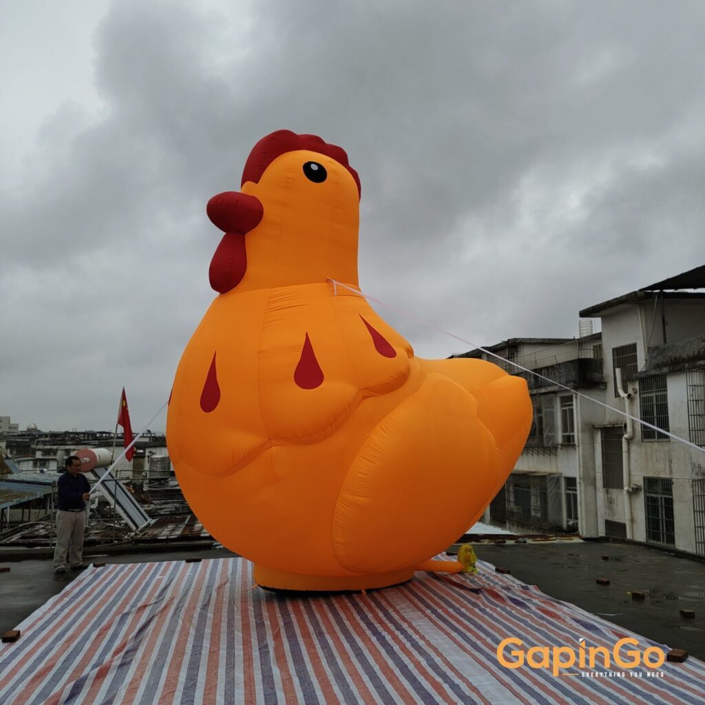 Inflatable Rhubarb Chicken Hen Mascot Air Blown Cartoon Animals For Outdoor Indoor Yard Decorations