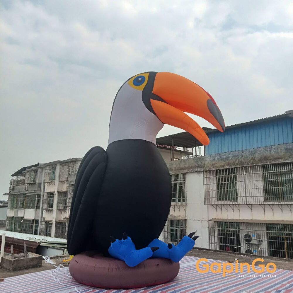 Inflatable Toucan Model Animal Mockup For Outdoor Advertising Or Zoo Decoration