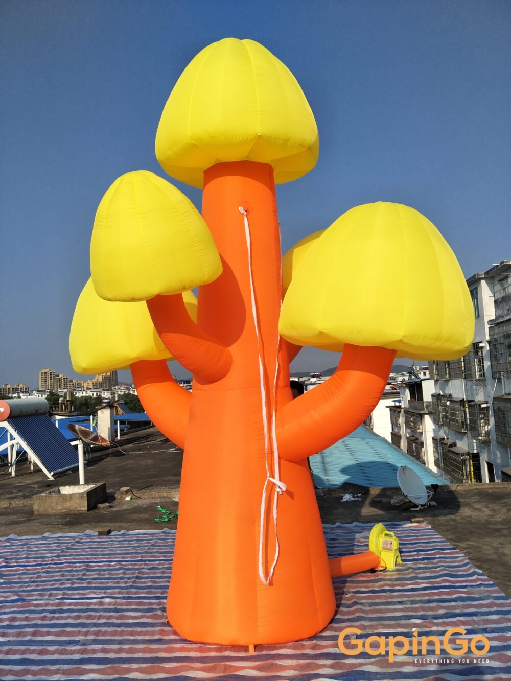 Inflatable Mushroom Tree Model Standing Plants with LED Lights for Party and Events Decoration