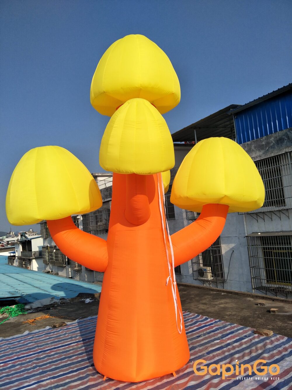 Inflatable Mushroom Tree Model Standing Plants with LED Lights for Party and Events Decoration