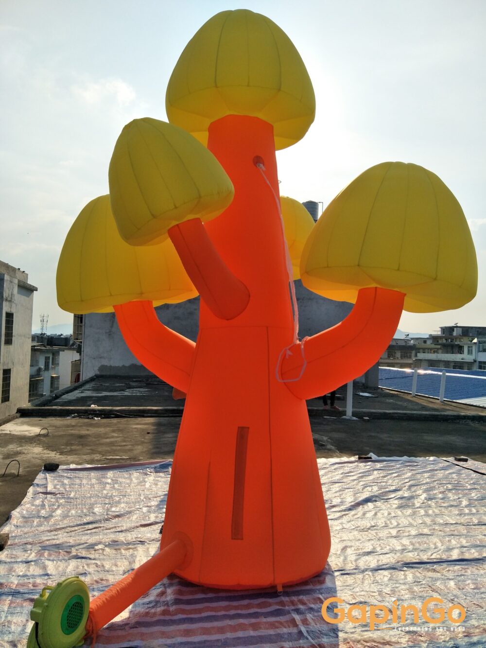 Inflatable Mushroom Tree Model Standing Plants with LED Lights for Party and Events Decoration