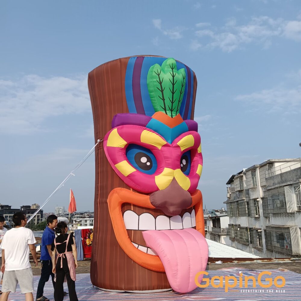 Outdoor Party Inflatable Tiki Statue Model 3D Tahitian Tree Stump