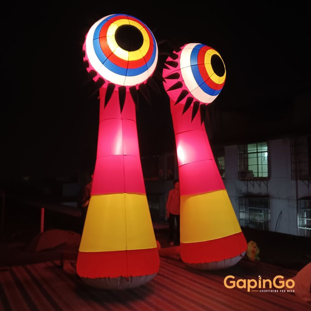 2pcs Inflatable Monster Single Eyes Model Balloon with Led Lights Glow 1.5ft eye