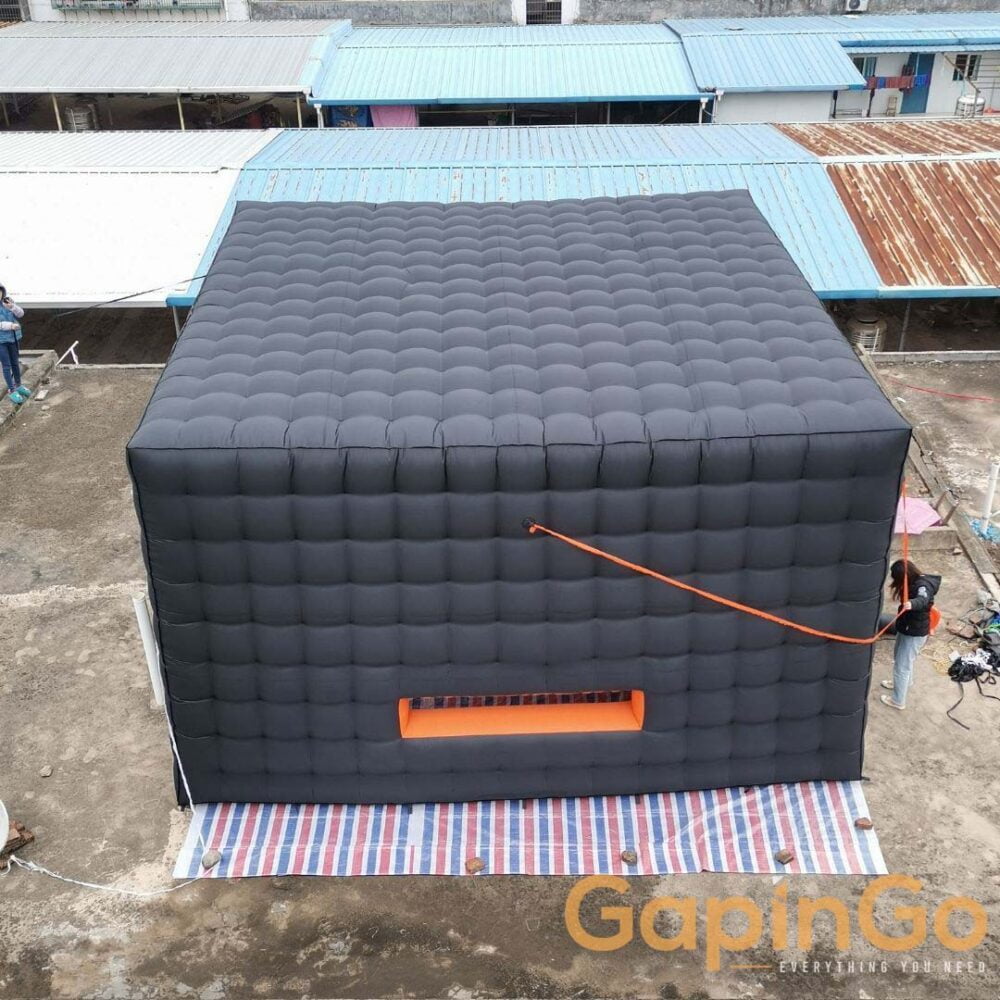 19.6x19.6Ftx11.8Ft Black Inflatable Customized Tent with Free Air Blower