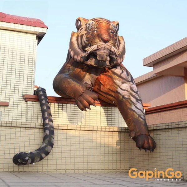 3 Meters High Inflatable Climbing Tiger Mascot Model Balloon For Advertising Decoration