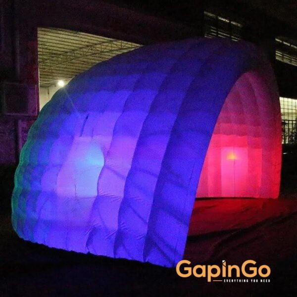 6M/19.7ft Inflatable Half Dome Tent With LED Lighting For Party Events / 6x3x4M Inflatable Marquee Tents