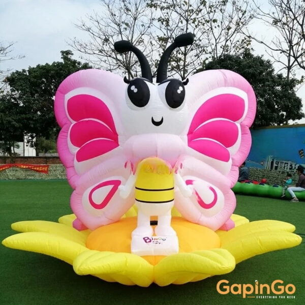 Customized 4x4x3.5 Meters Big Inflatable Butterfly Decorations Inflated Cartoon Toys for Party Event Home Decoration