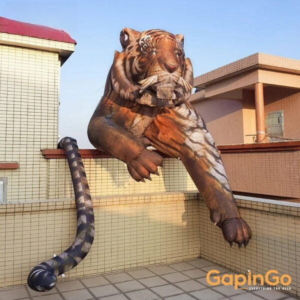 3 Meters High Inflatable Climbing Tiger Mascot Model Balloon For Advertising Decoration