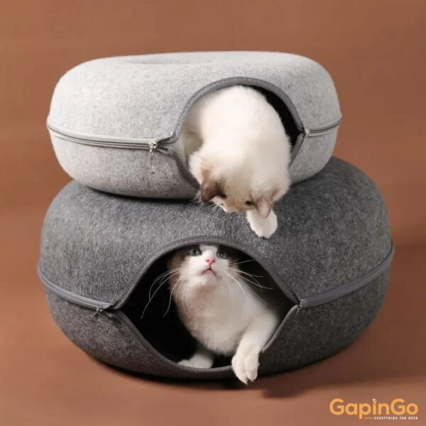 Donut Pet Cat Tunnel Interactive Bed Toy House Mat Cats Cushion Nest Sleeping Kitten Cave Puppy Home Bed Warm Donut Pet For Toys