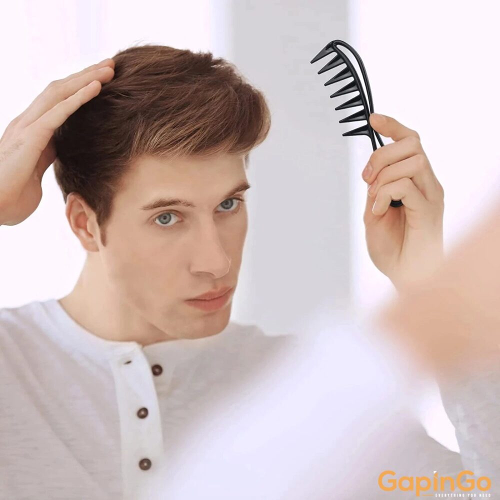 Barber Men Oil Comb Wide Tooth Shark Plastic Comb Hair Clipper Curling Salon Home Hairdressing Comb Massage Barber Stlying Tools