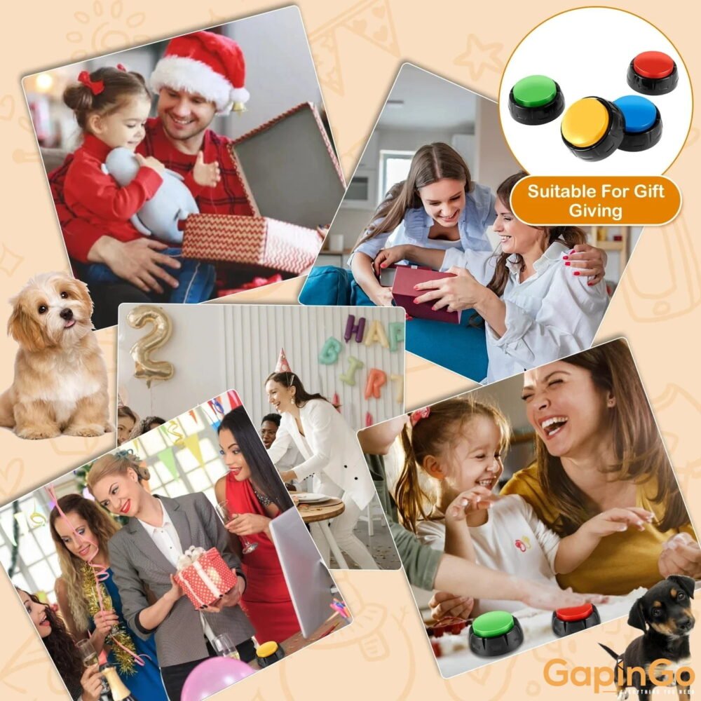 Dog Training Buttons Recordable Pet Talking Voice Recording Interactive Toys with Sticker for Communication Pet Training Buzzer