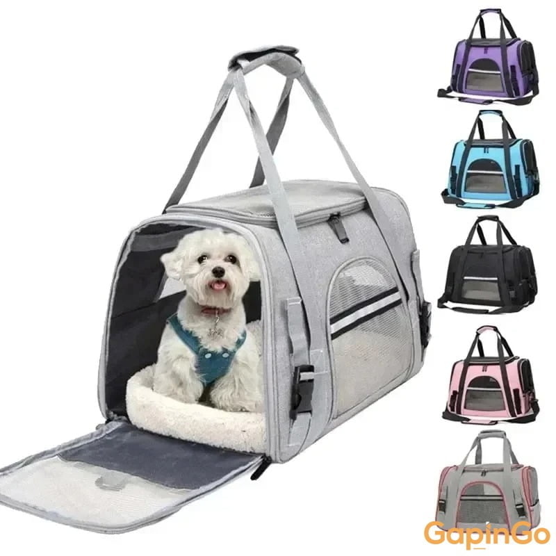 Dog Carrier Bag With Thick Cotton Cushion Pet Aviation Backpack Anti-suffocation Portable Travel Bag Pet Dog Bag Mesh Outdoor