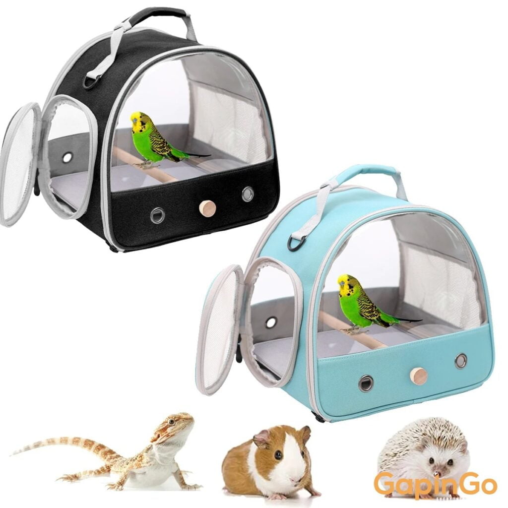 Portable Clear Bird Parrot Transport Cage Breathable Bird Carrier Travel Bag Small Pet Access Window Collapsible Outdoor Bag