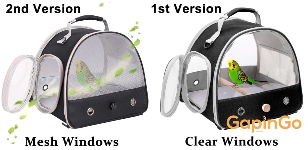 Portable Clear Bird Parrot Transport Cage Breathable Bird Carrier Travel Bag Small Pet Access Window Collapsible Outdoor Bag