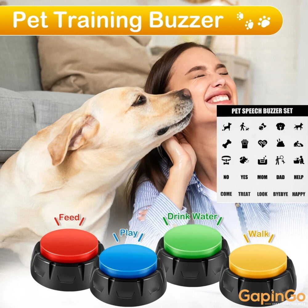 Dog Training Buttons Recordable Pet Talking Voice Recording Interactive Toys with Sticker for Communication Pet Training Buzzer