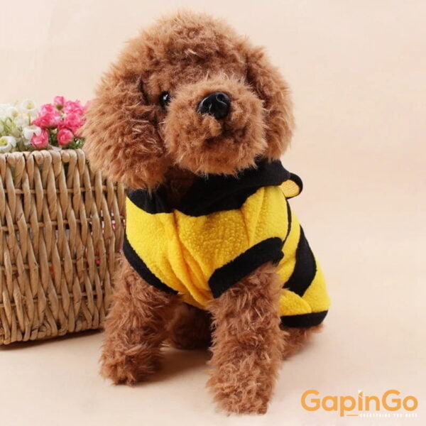 Bee Pet Puppy Coat Apparel Outfit Fleece Clothes Dog Cat Hoodie Fancy Costume Pet Clothes Bee Dog Cat Hoodie Fancy Costume