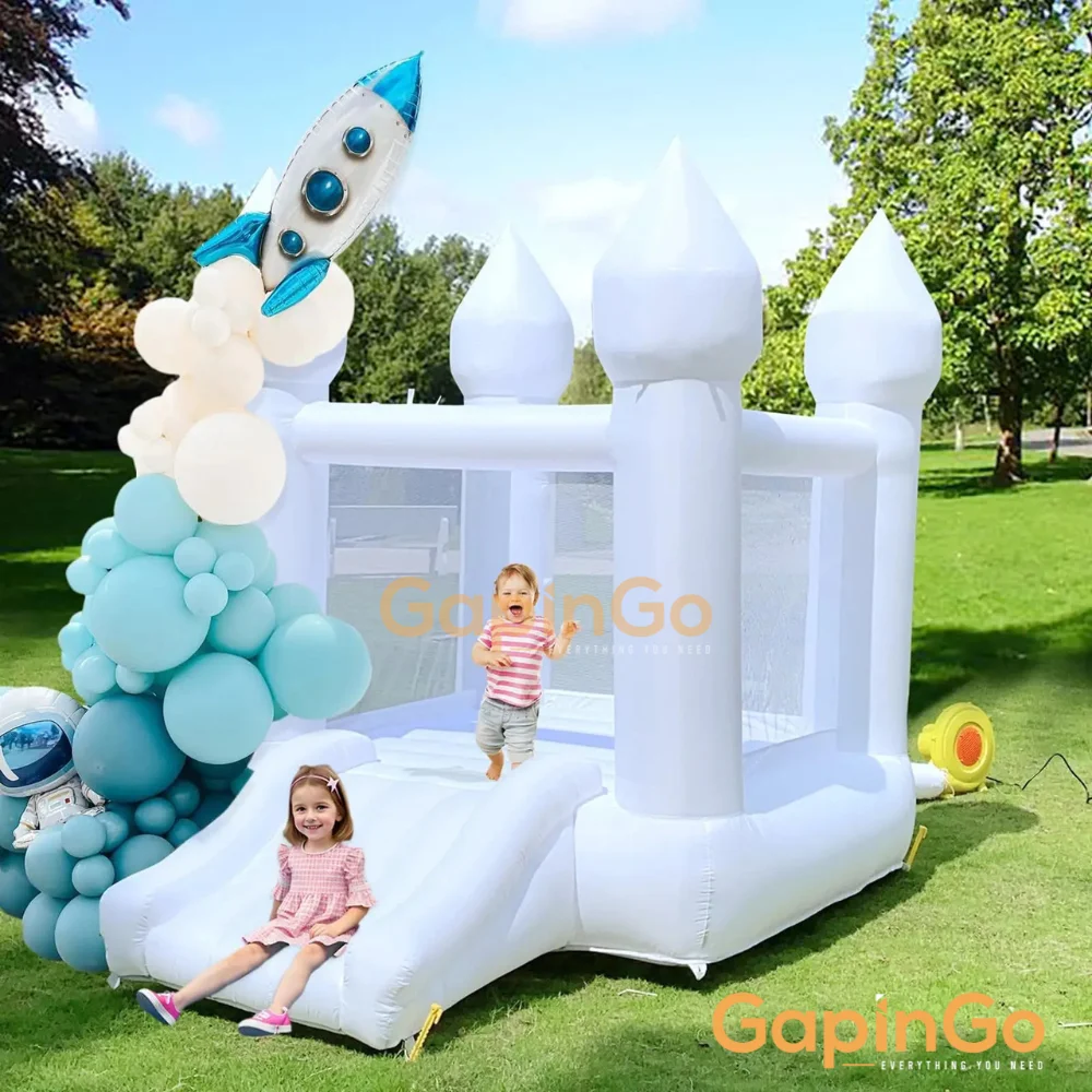 Children inflatable castle trampoline with slide Wedding party event birthday gift Children's playground kids toy Jumping bed